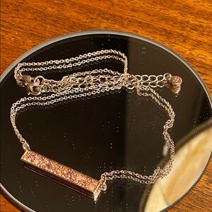 Vintage,Liz Claiborne,Elegant rose gold Pink Bar Necklace 18 in. EUC